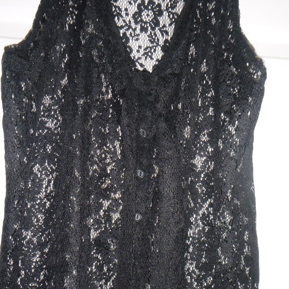 Heart Soul- Women’s Bowfront Black sheer lace top